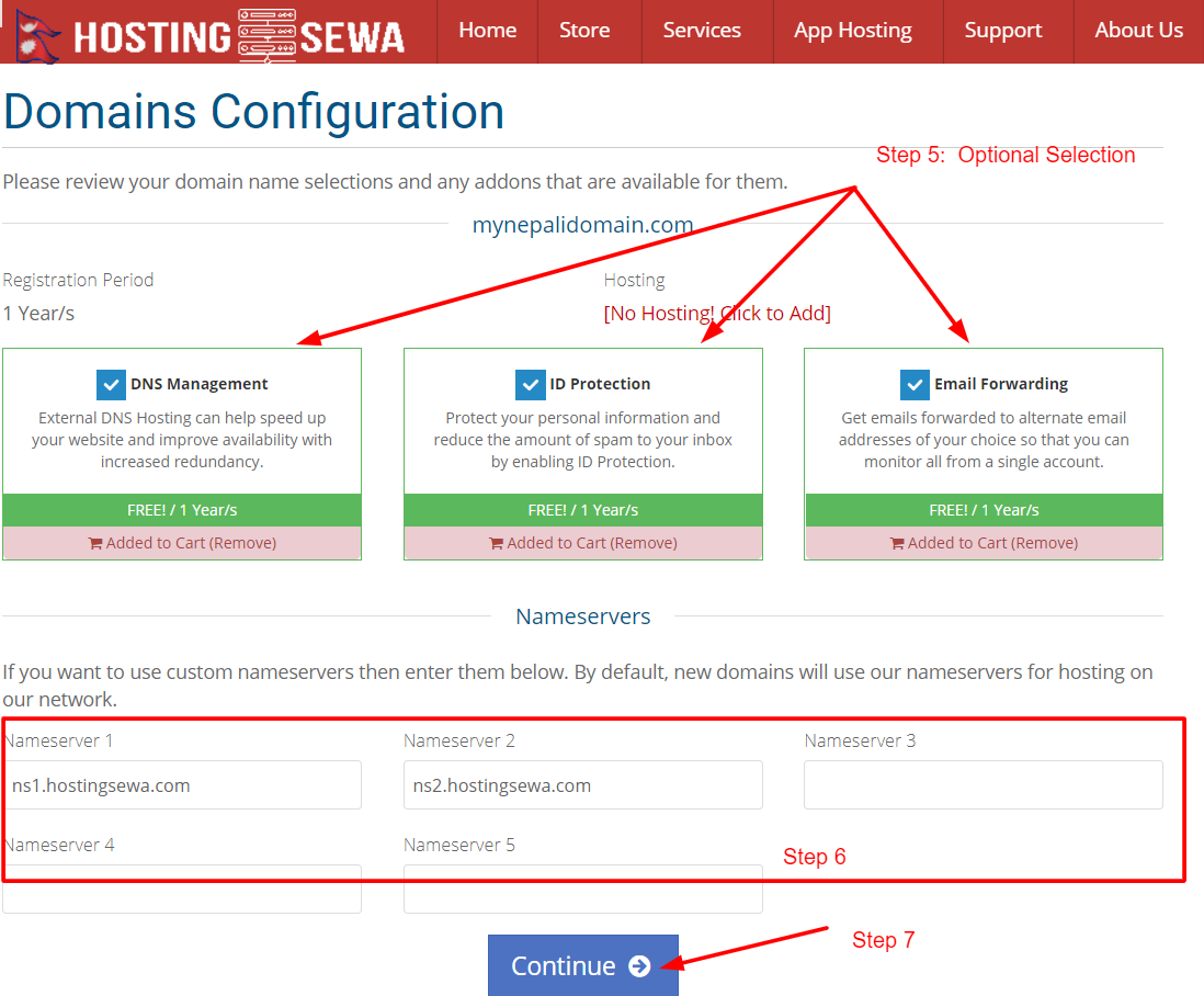 Nepal Domains Configuration