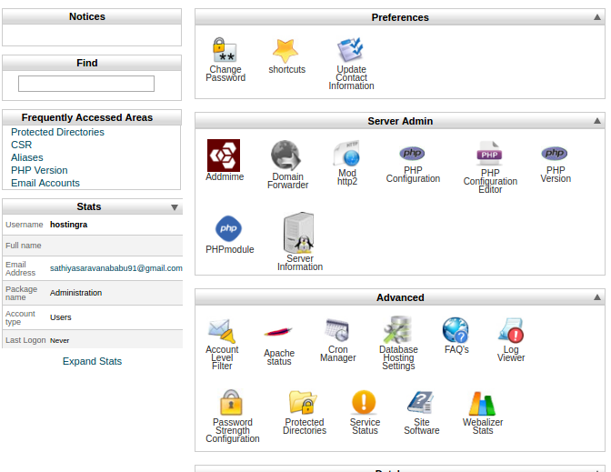 Change the automatic backup schedule in Panel Sewa