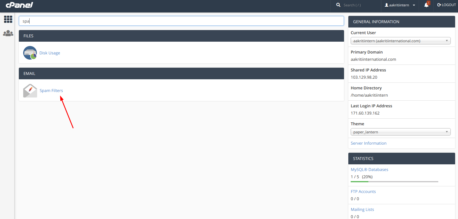 Create a spam email filter In cPanel