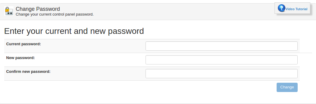HS Panel Change Password