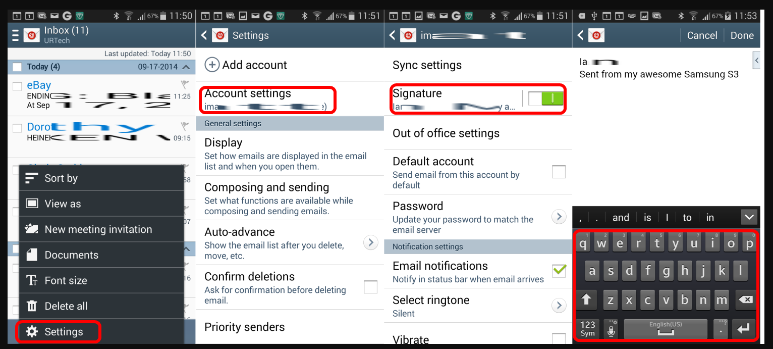 How to add Email Signature in Android?