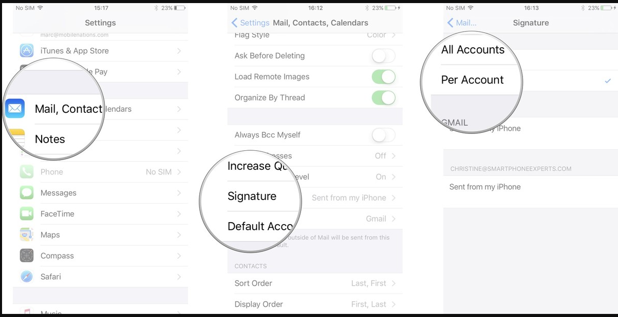 How to add Email Signature in iPhone?