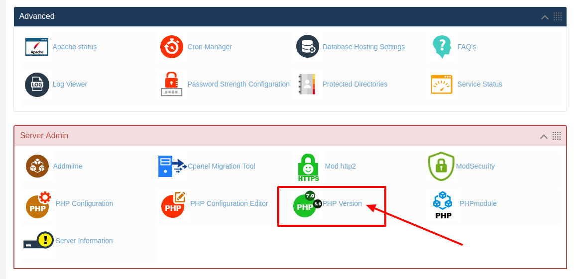 How to change PHP version in HS Panel in Cloud solution?