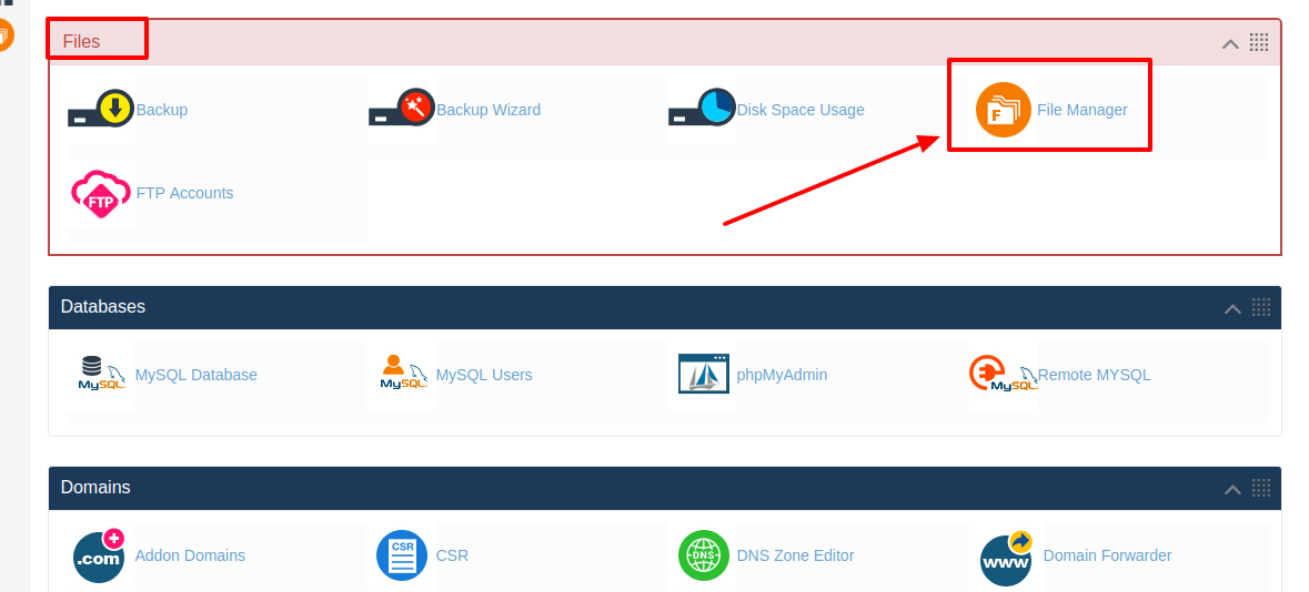 How to copy the files in the file manager in HS Panel?