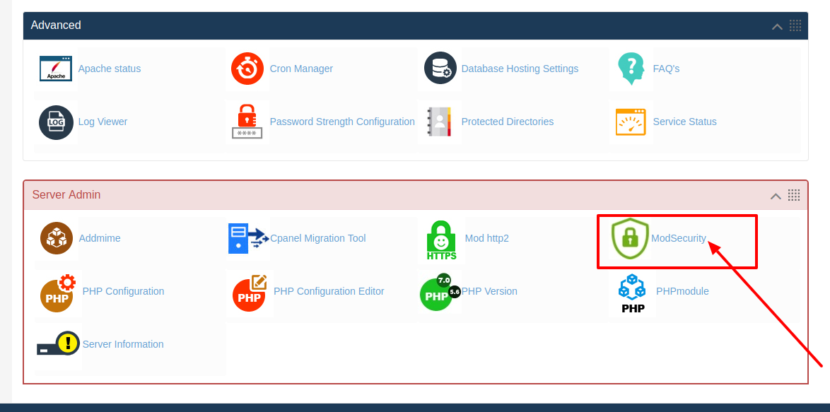 How to use ModSecurity in HS Panel?