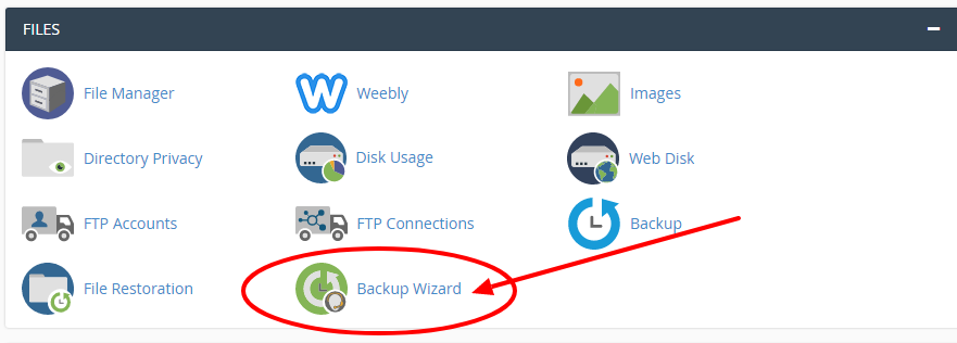 How to use the backup wizard in cpanel?