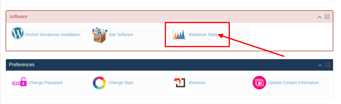 How to view Webalizer status in HS Panel?