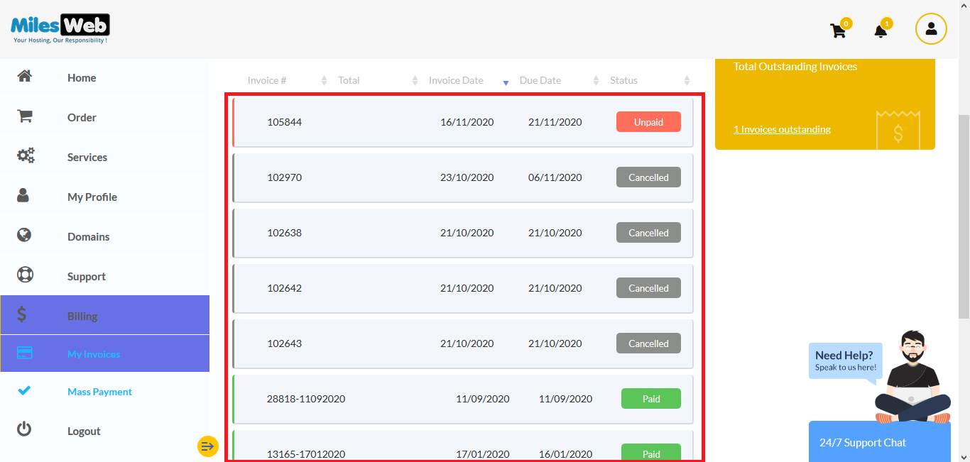 How to View or Download an Invoice from HostingSewa Client Area?